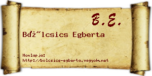 Bölcsics Egberta névjegykártya